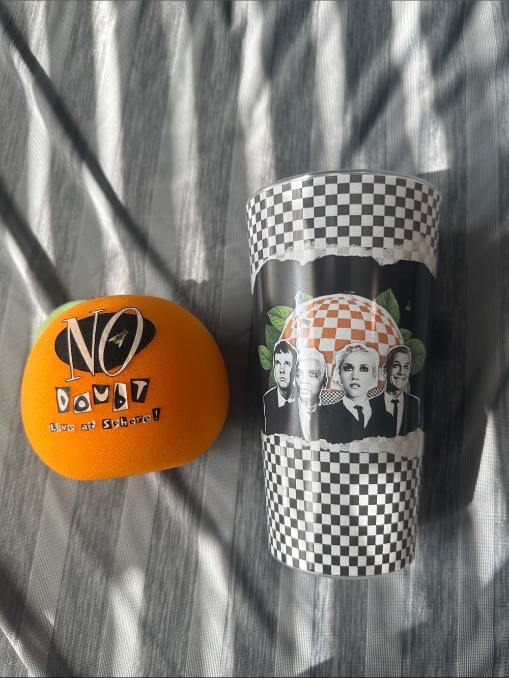 No Doubt Plush Orange & Checkerboard Graphic Cup Set From Las Vegas Residency